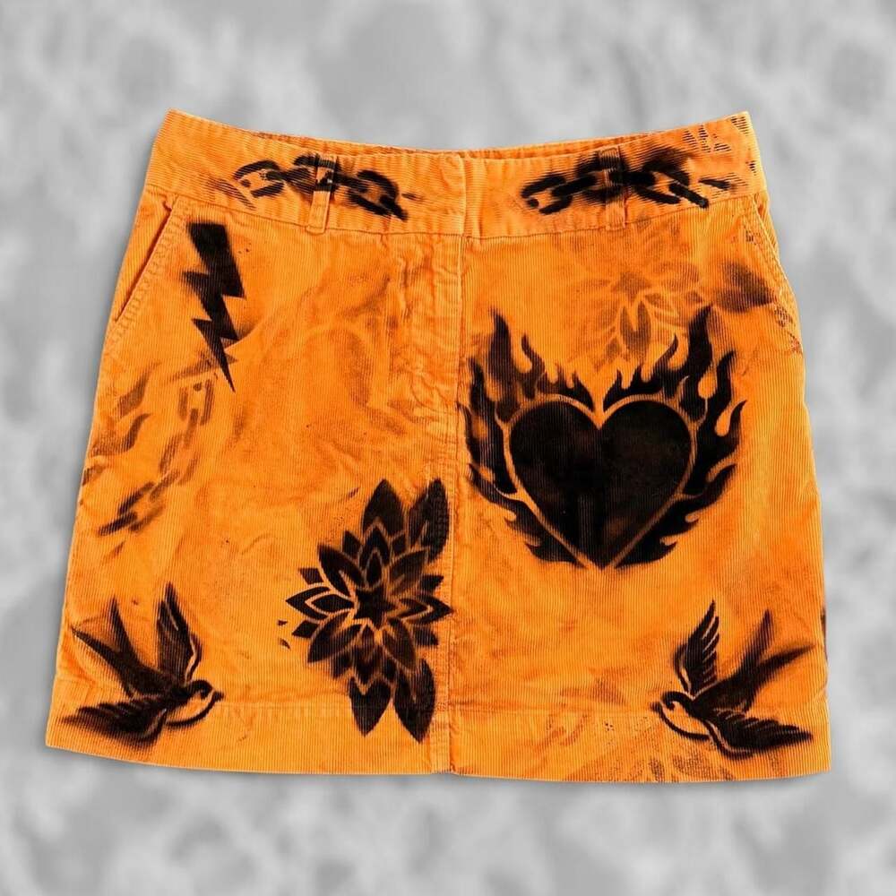 Vineyard Vines Reworked Corduroy Mini Skirt Size 10 Orange